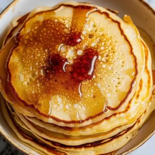 Fluffy sourdough pancakes made with sourdough discard for a tasty breakfast.