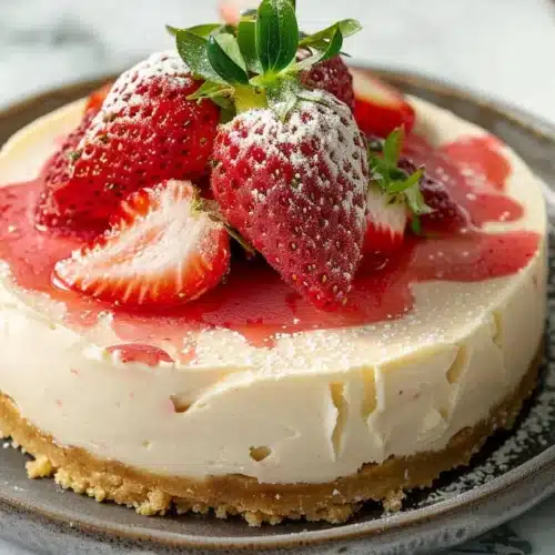 White Chocolate Strawberry Cheesecake