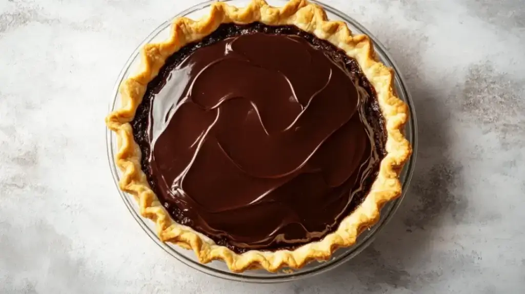 Homemade chocolate cream pie with a flaky golden crust and a smooth, glossy chocolate filling – Cream Pie Recipe