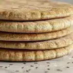 Stack of freshly baked pita bread.