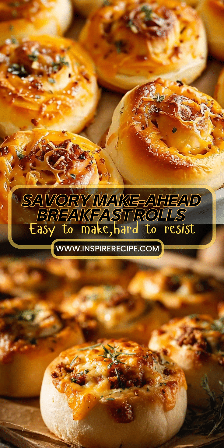 Savory breakfast rolls with melted cheese and bacon, topped with fresh herbs.