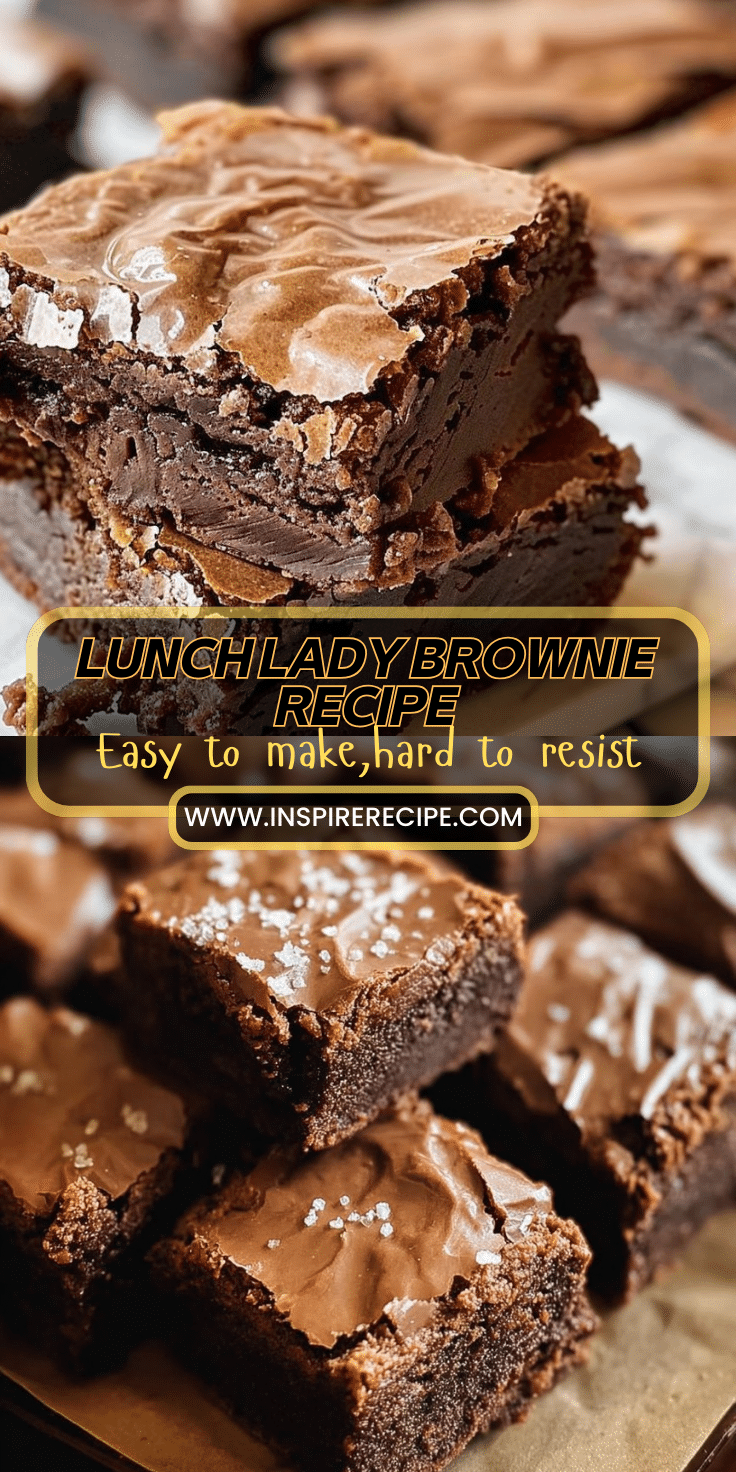 Stack of fudgy brownies with shiny crackly top, cut into squares and dusted with flaky salt.