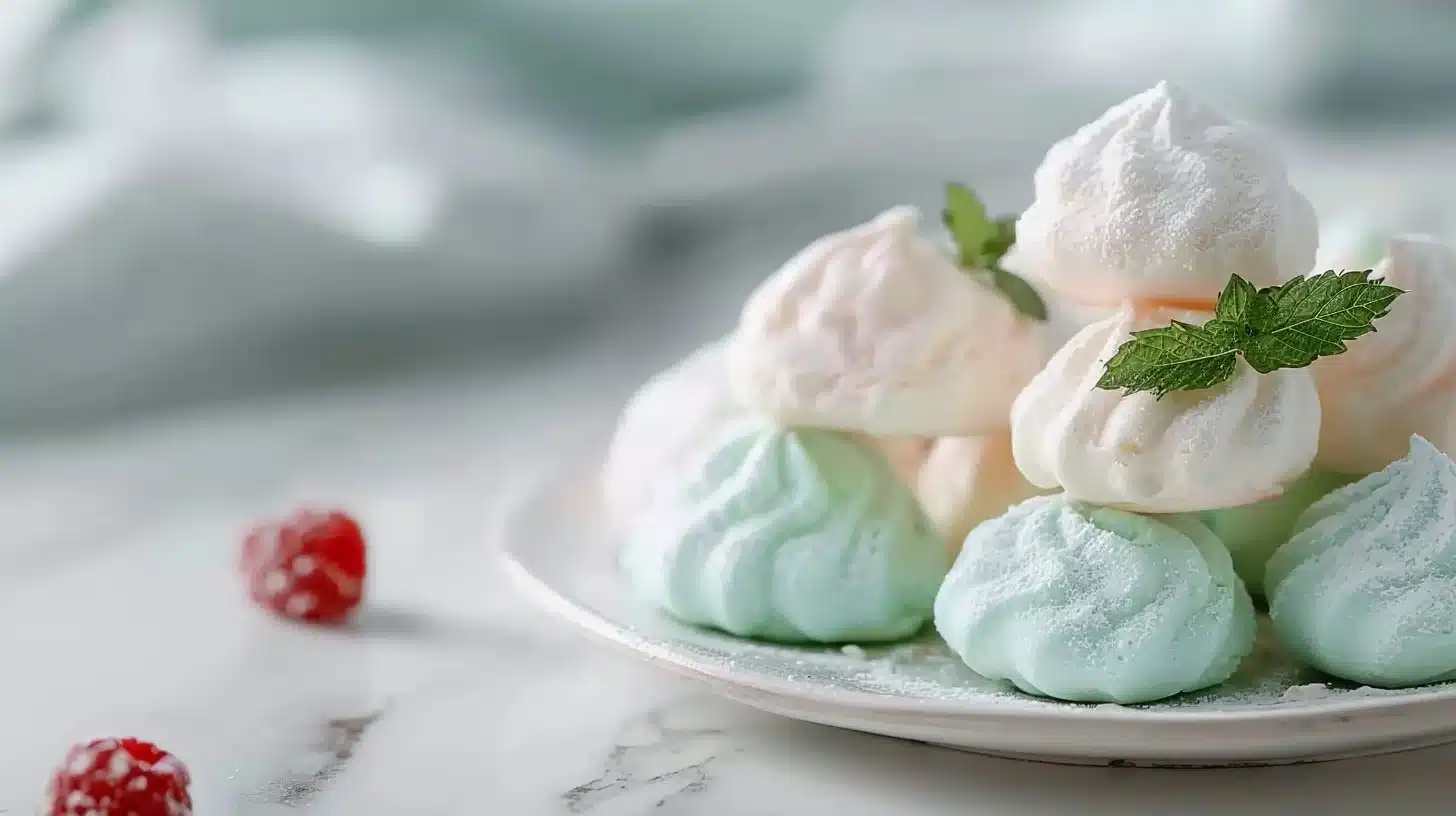 Homemade Cream Cheese Mints on a decorative platter