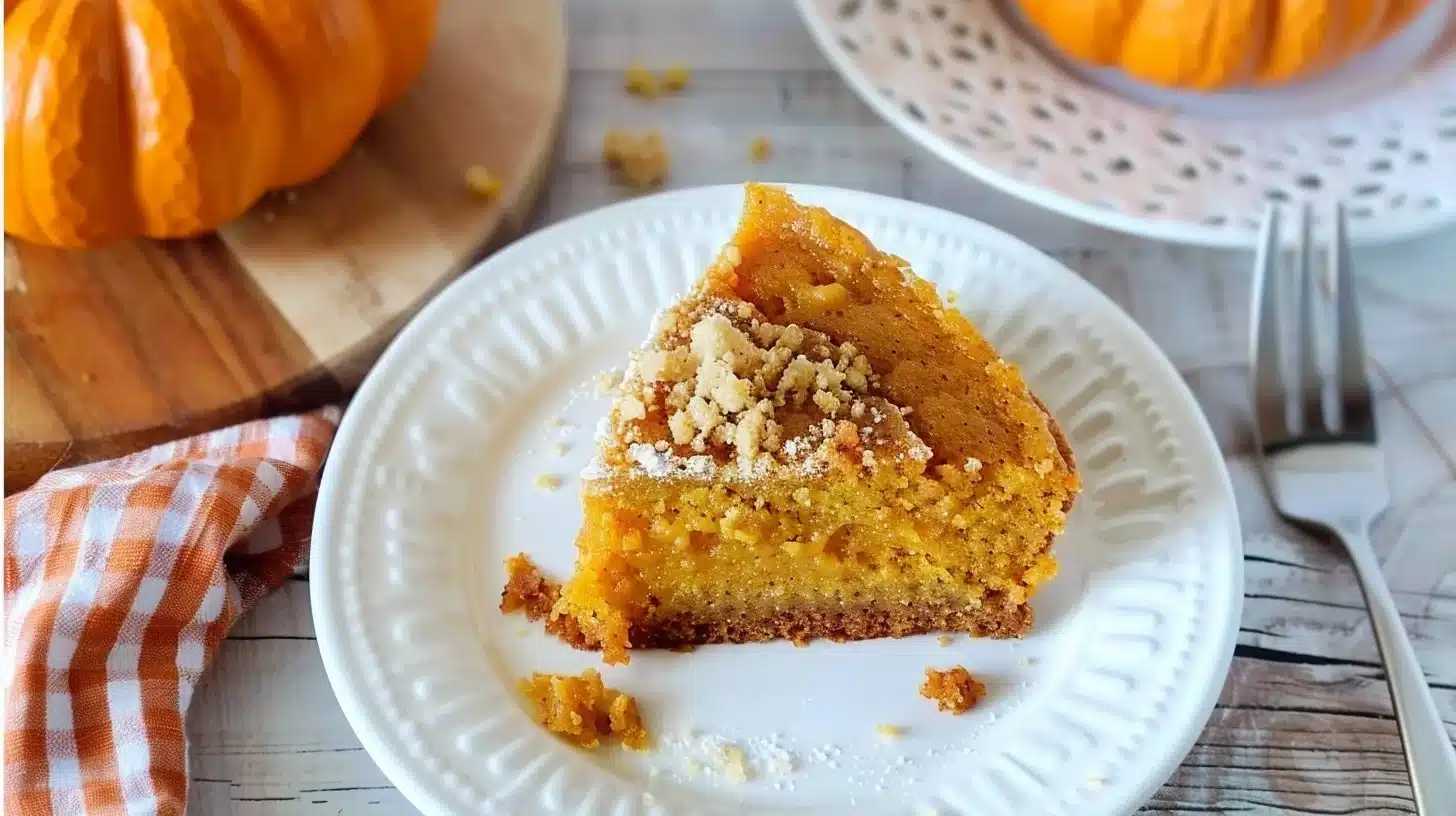 Delicious Cream Cheese Pumpkin Spice Cake topped with cream cheese frosting