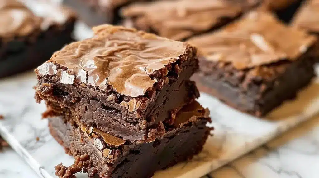 Delicious Lunch Lady Brownie recipe with fudgy chocolate texture