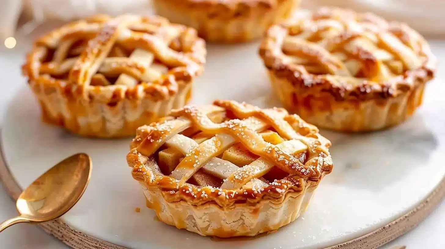 Delicious mini apple pies with a golden crust and spiced apple filling