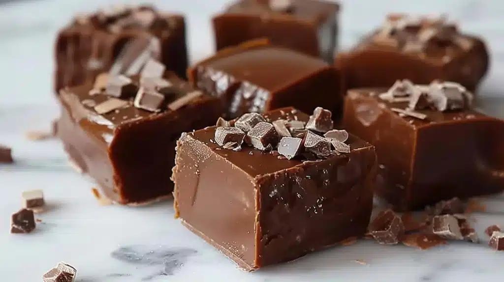 Delicious homemade 3-Minute fudge ready to enjoy