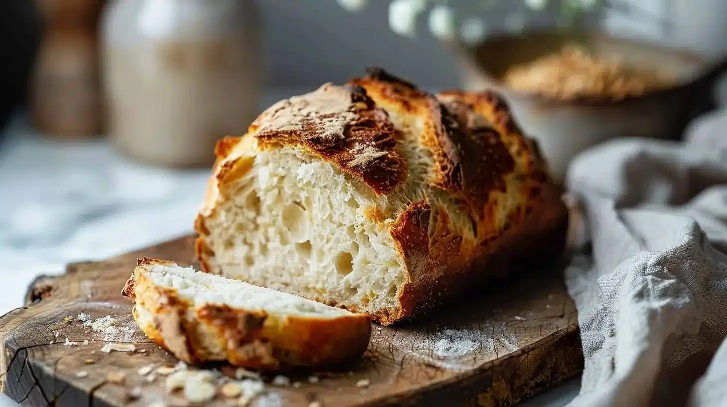 Simple crispy bread made in an airfryer for a delicious snack or meal