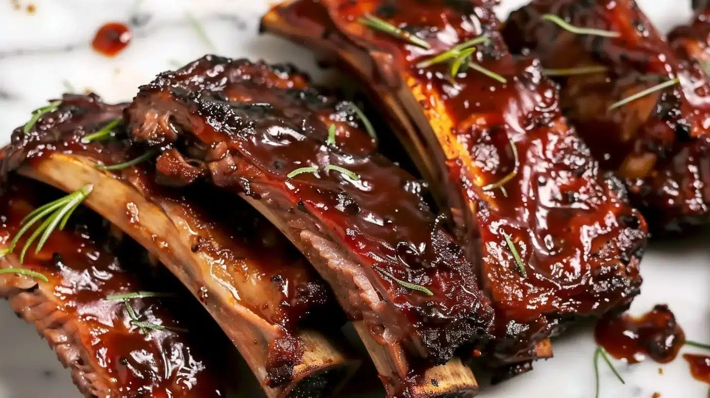 Delicious Dr Pepper beef ribs ready for grilling with a flavorful marinade