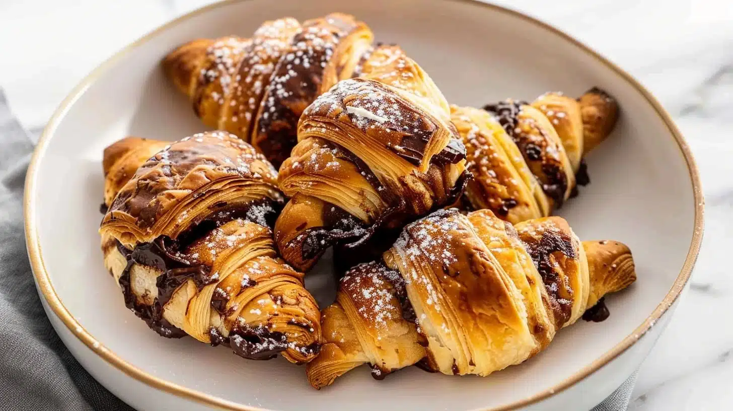 Delicious Chocolate Rugelach pastries with rich chocolate filling.