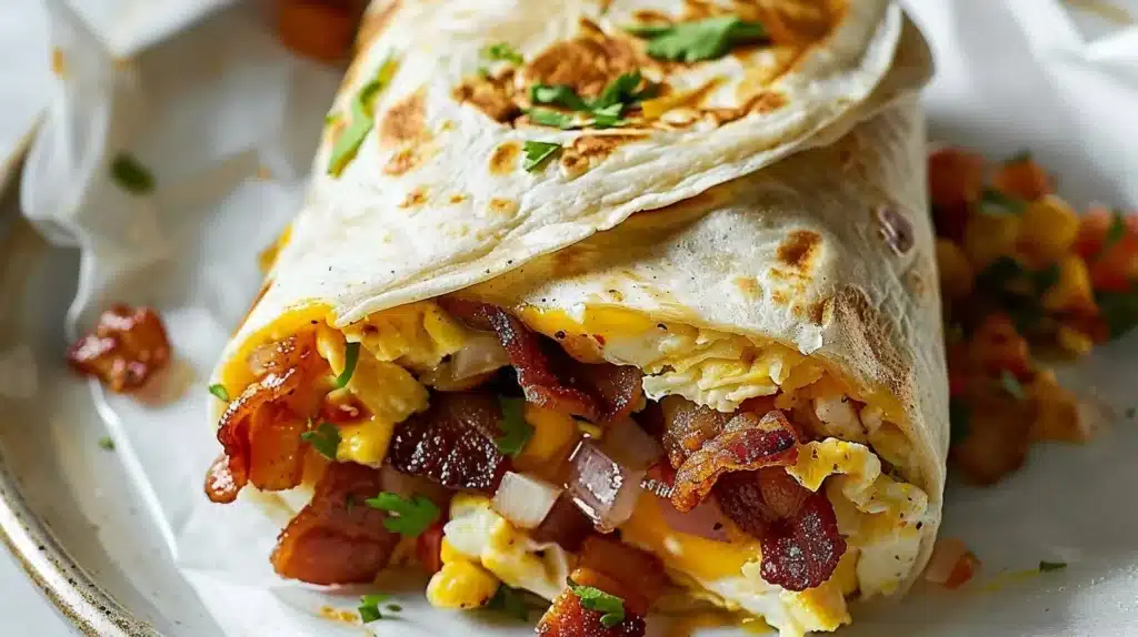 Bacon, Egg, and Cheese Breakfast Burrito: A Morning Delight