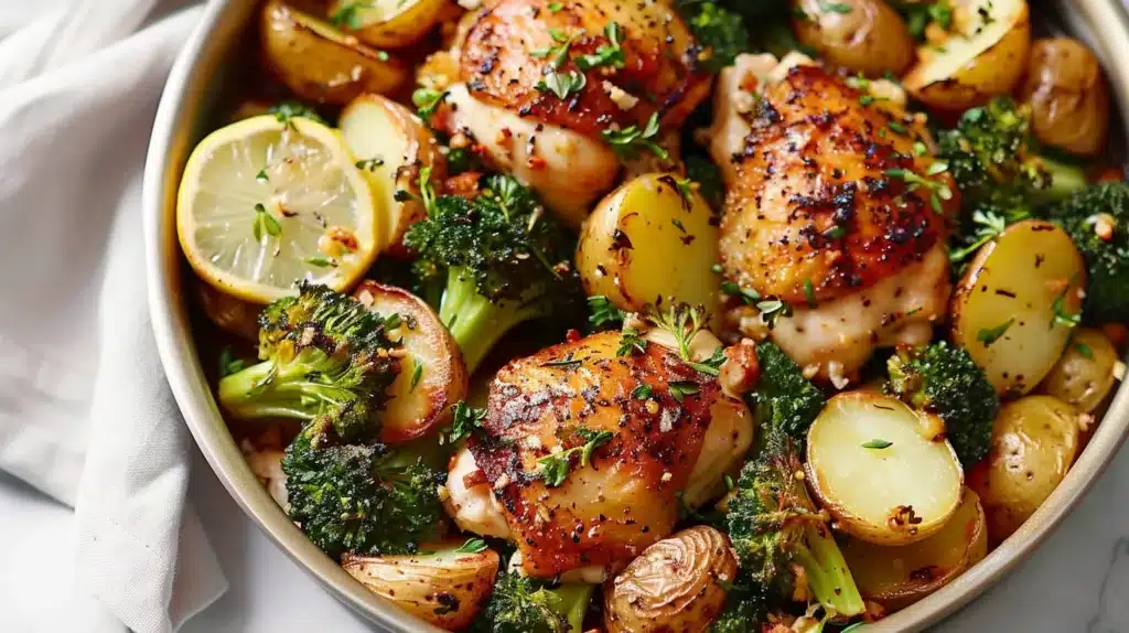 Lemon Garlic Chicken – Easy Sheet Pan Dinner with Potatoes & Broccoli