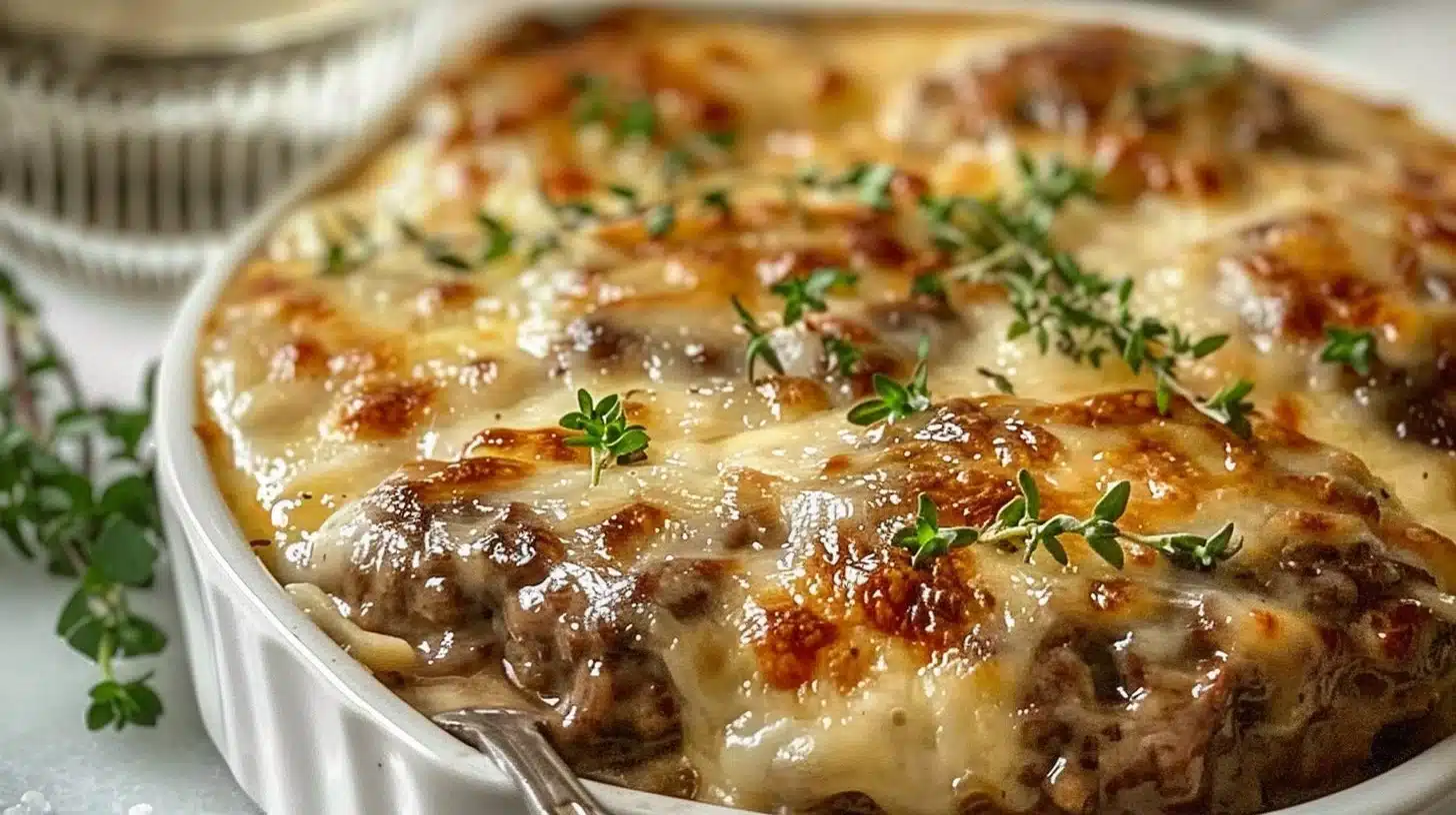 Delicious Amish Hamburger Steak Bake, a comforting dinner recipe.