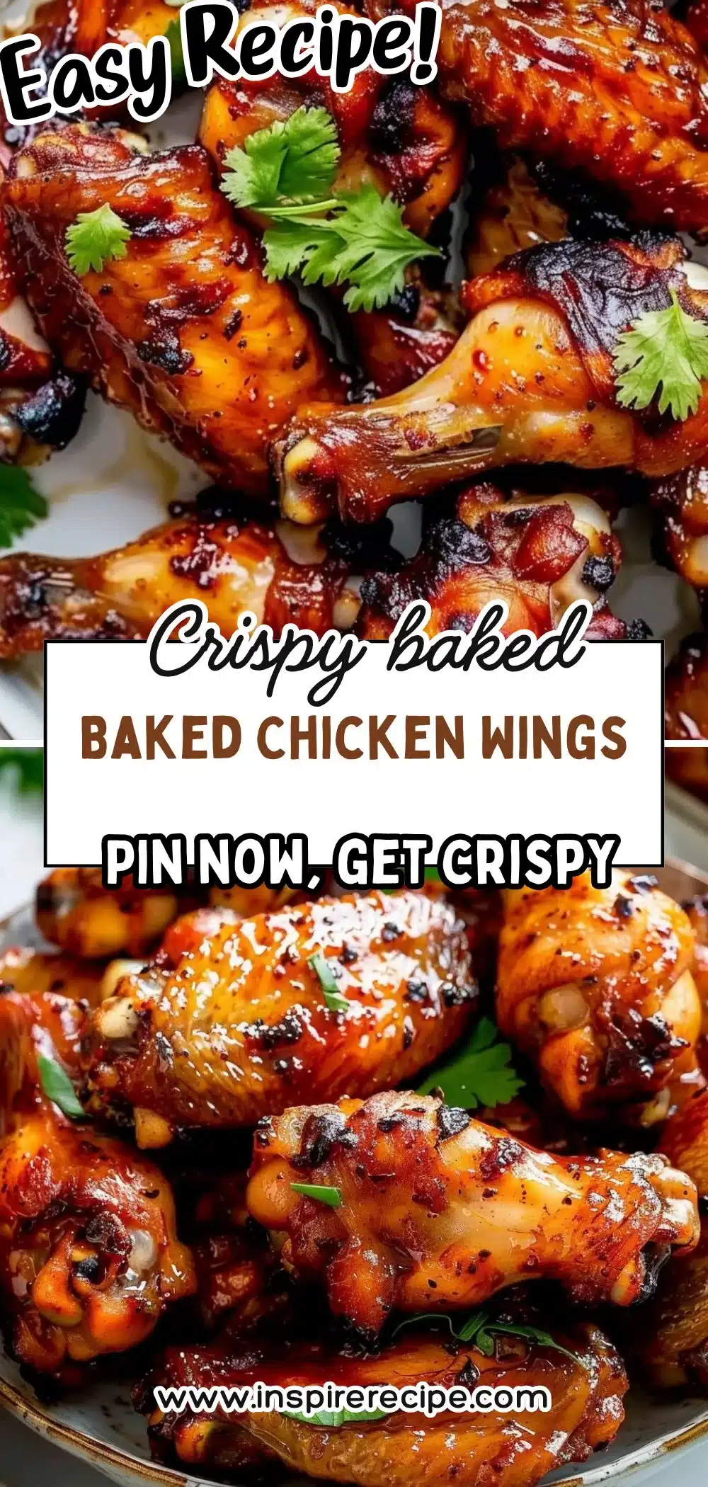 Crispy baked chicken wings seasoned with spices and ready to enjoy