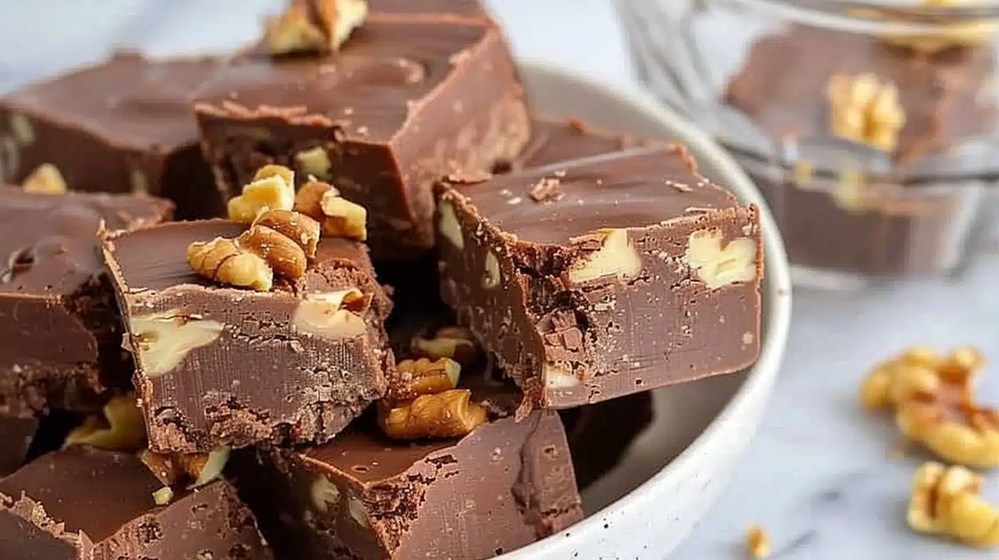 Delicious Chocolate Walnut Fudge with rich chocolate and crunchy walnuts