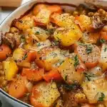 Delicious autumn harvest veggie casserole with seasonal ingredients