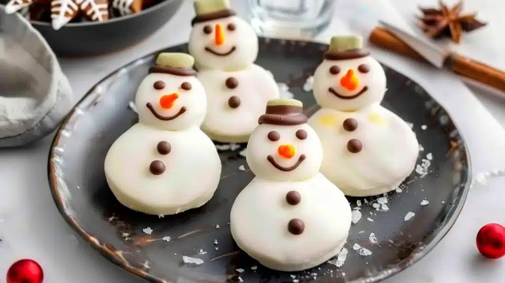 Creative melting snowmen treats dessert for winter celebrations