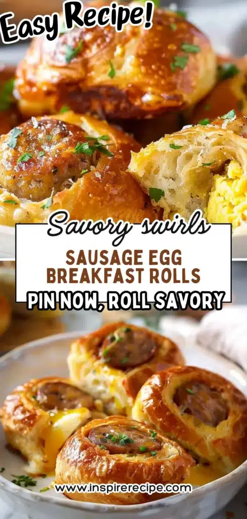 Sausage egg breakfast rolls served on a plate with herbs
