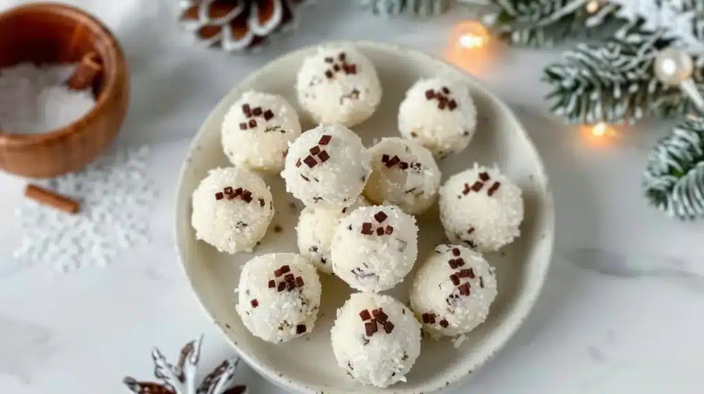 Delicious Snowman Truffles decorated for holiday treats