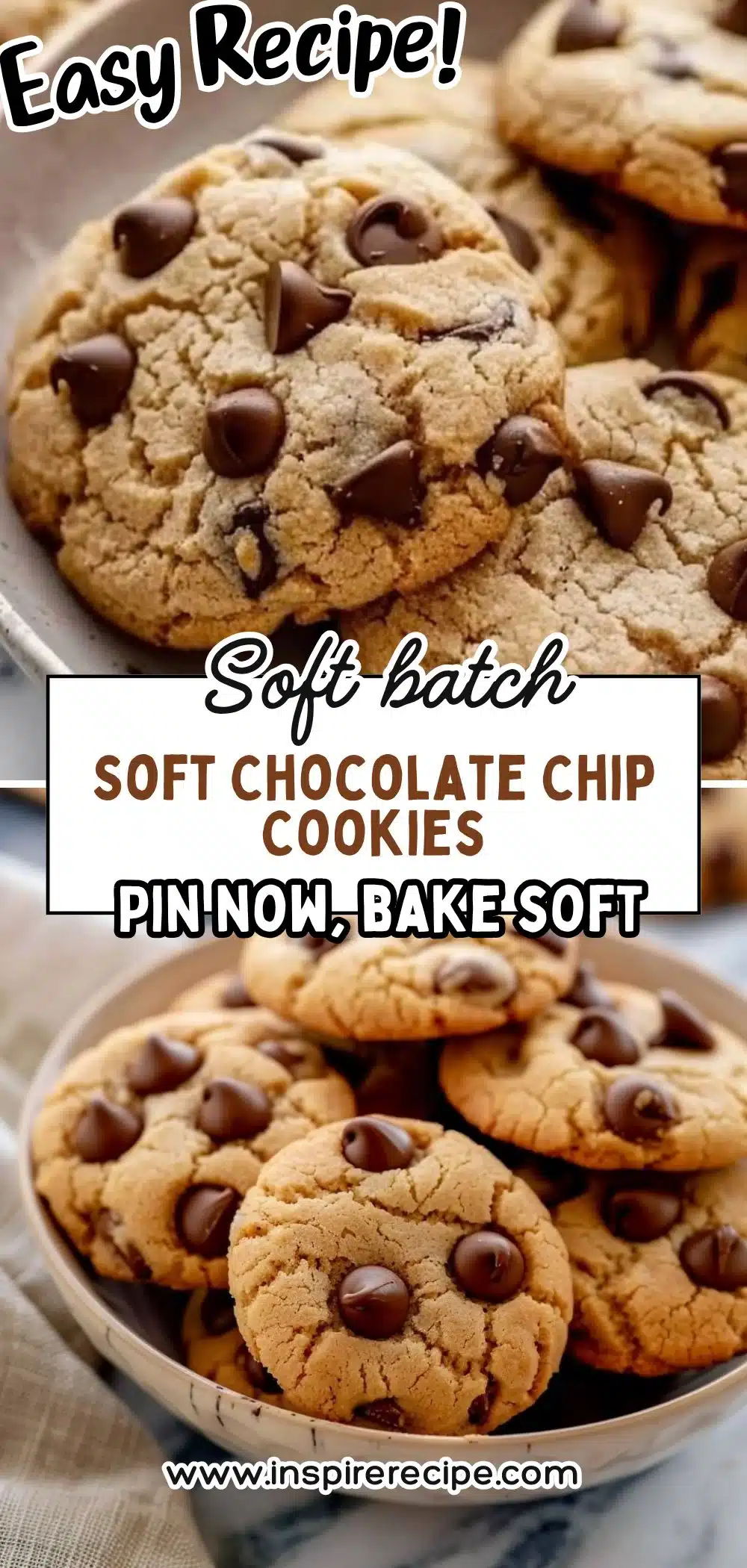 Soft chocolate chip cookies fresh out of the oven, warm and delicious.