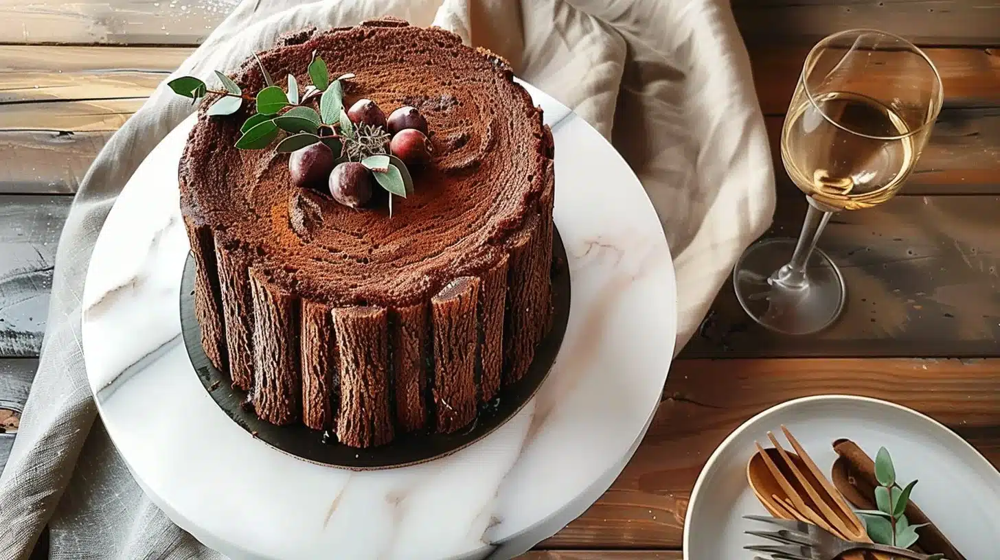 Beautifully crafted Tree Stump Cake for woodland-themed celebrations