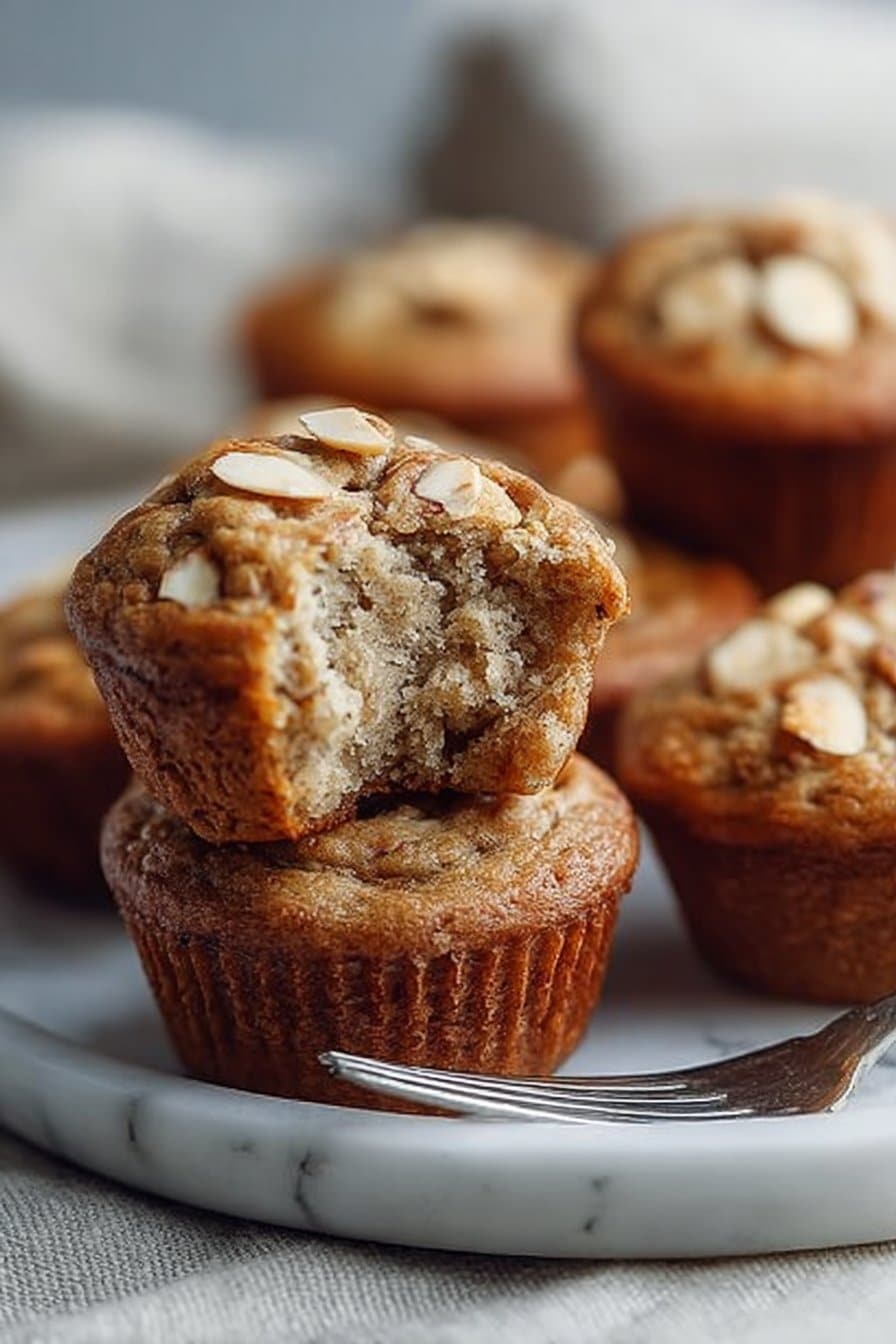 Soft Banana Almond Snack Muffins