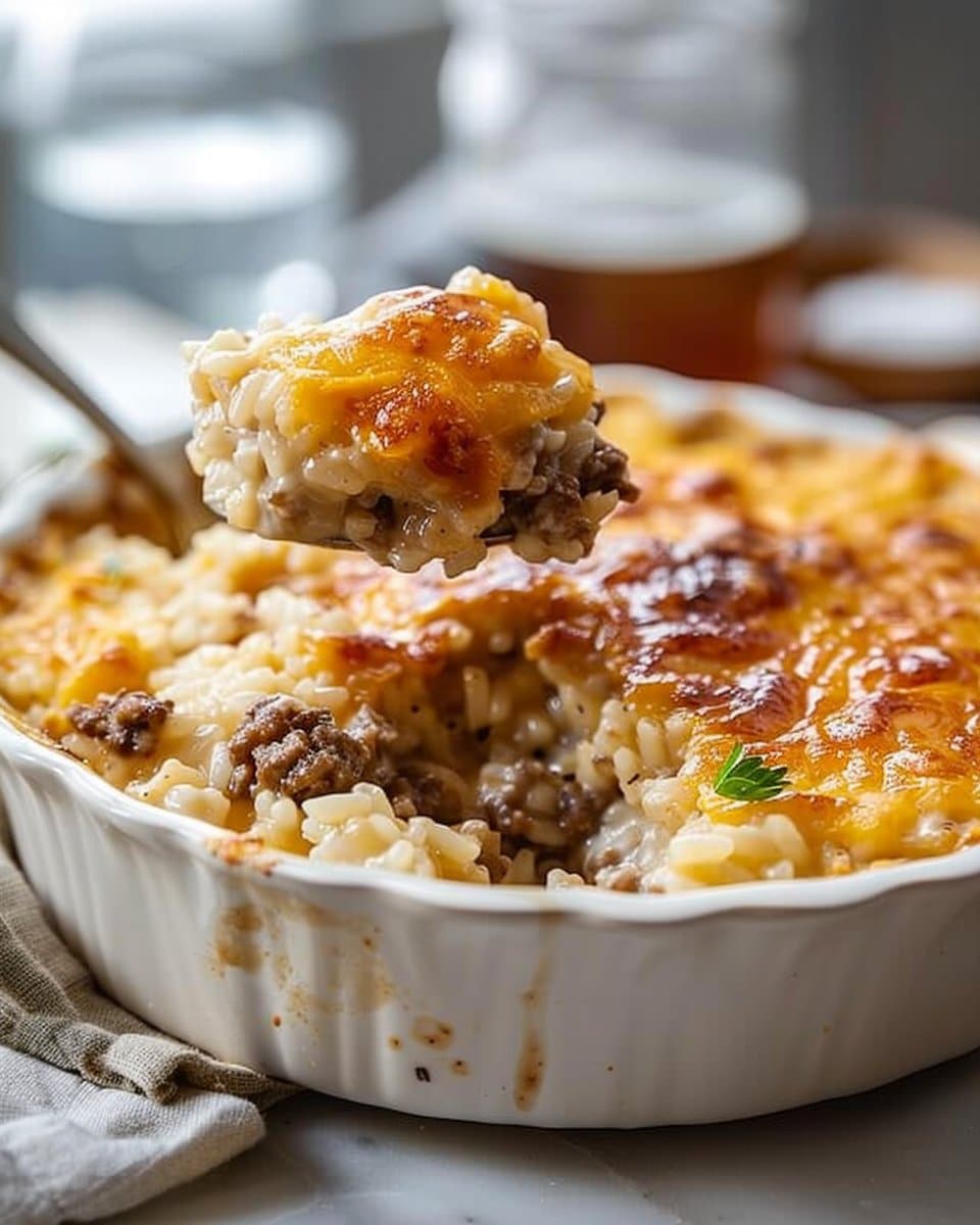 Cheesy Hamburger Rice Casserole