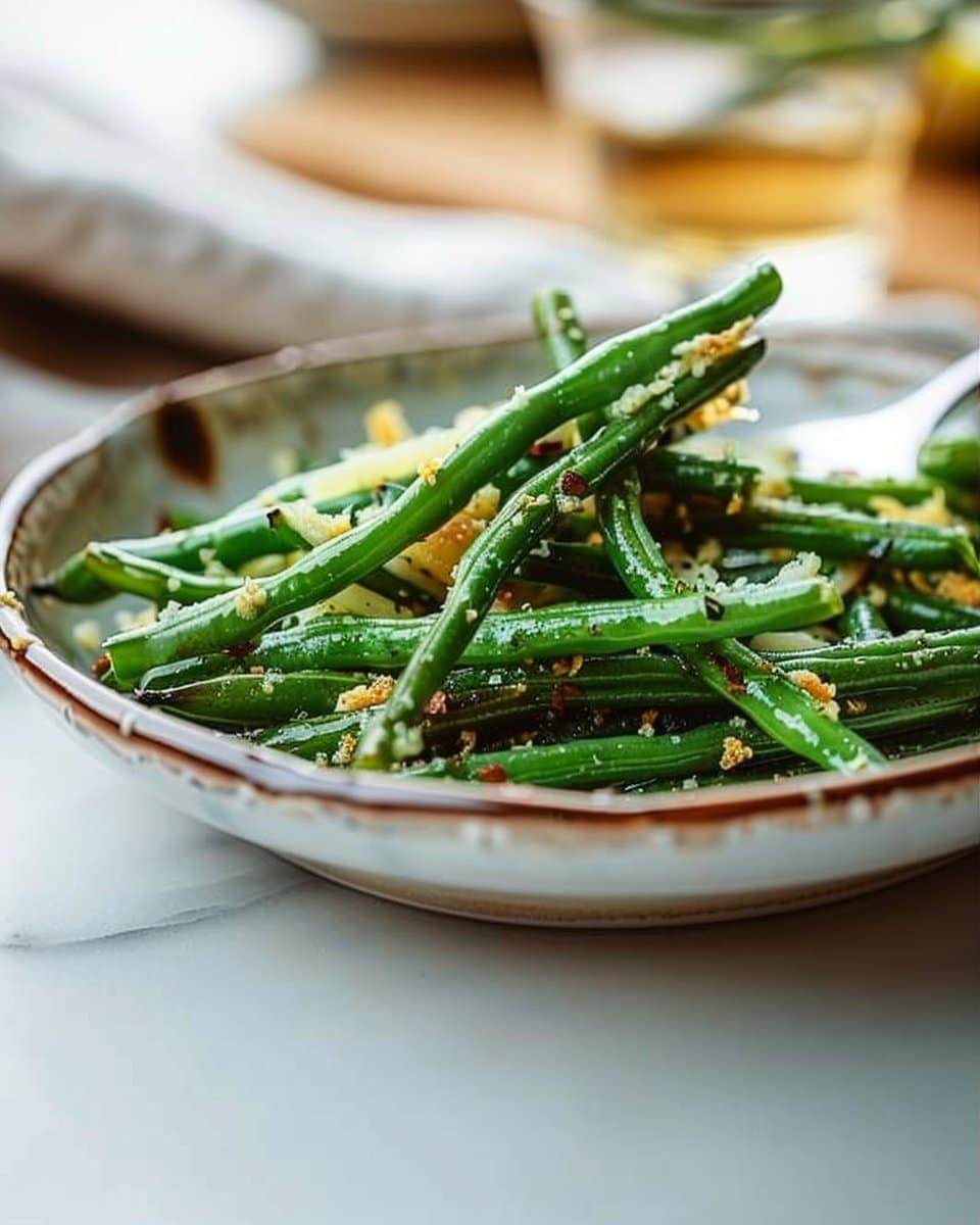 Crispy Oven Baked Green Beans with Parmesan