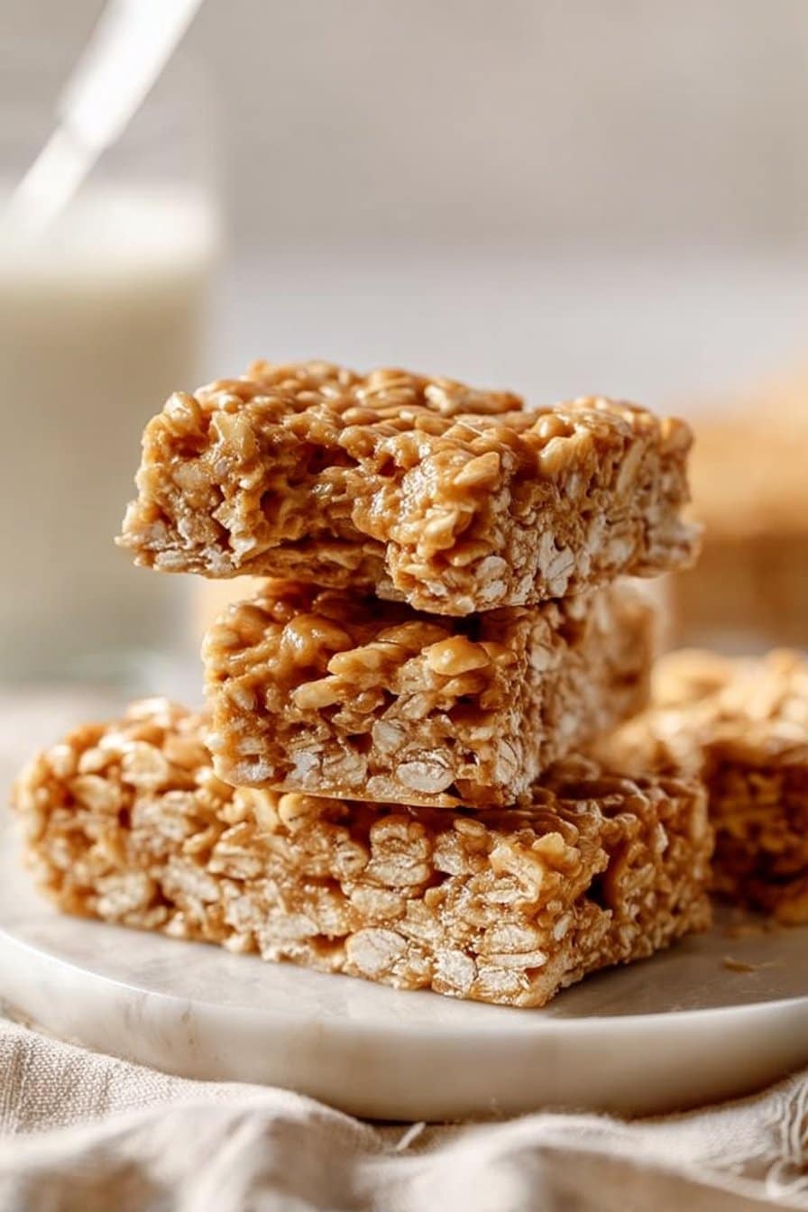 No Bake Peanut Butter Oat Snack Bars