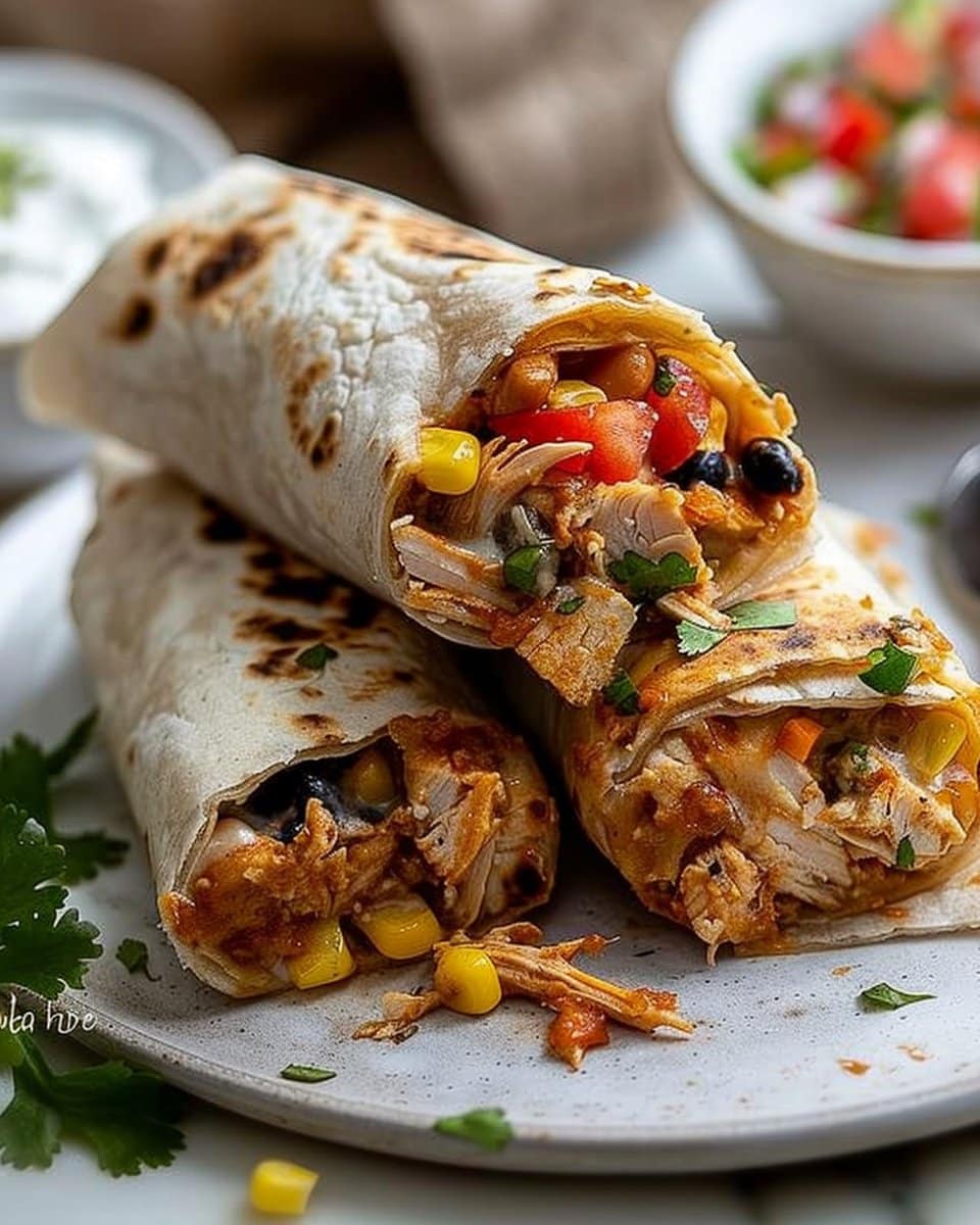 Air Fryer Southwest Chicken Burritos