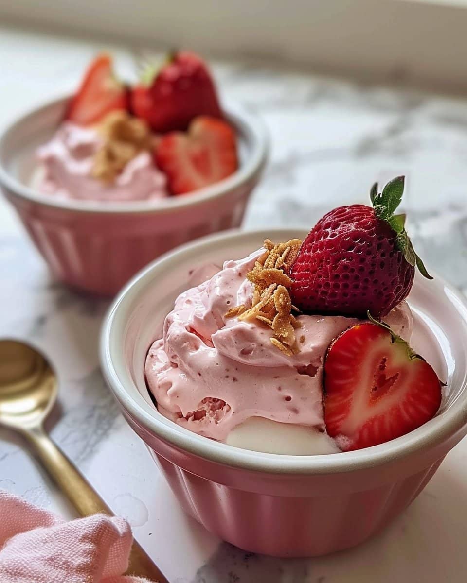Easy Fluffy Strawberry Yogurt Cups That Melt in Your Mouth