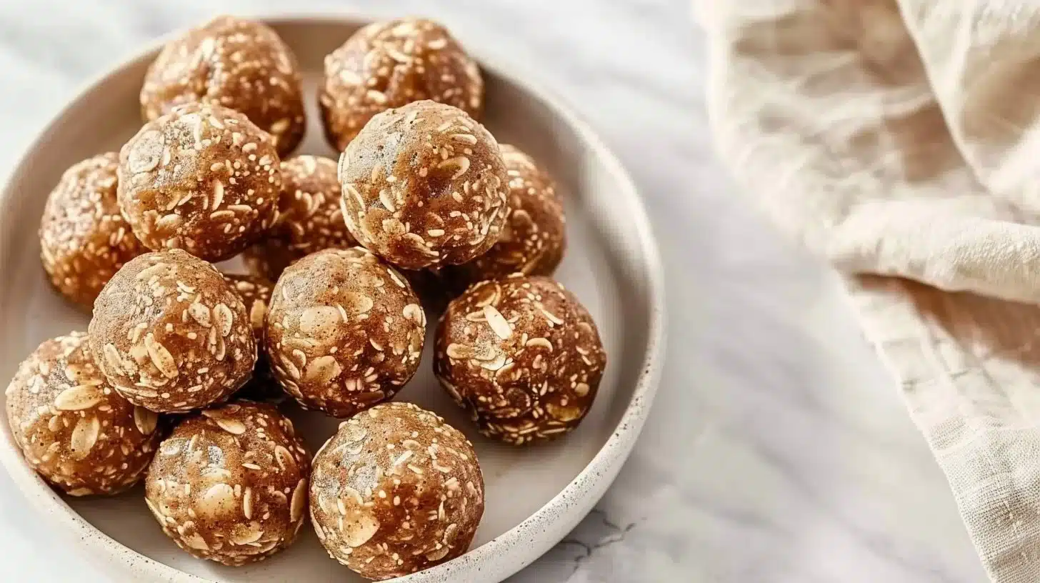 Delicious homemade Apple Cinnamon Energy Bites for a healthy snack