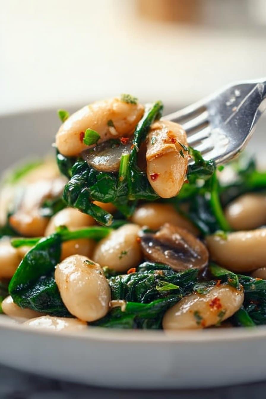 White Beans & Spinach Mushroom