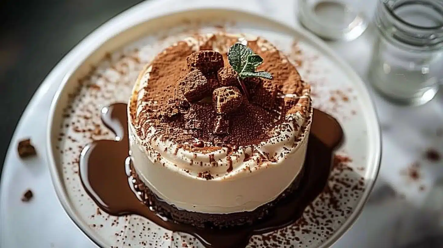 Delicious Biscoff coffee cheesecake topped with caramel and Biscoff crumbs