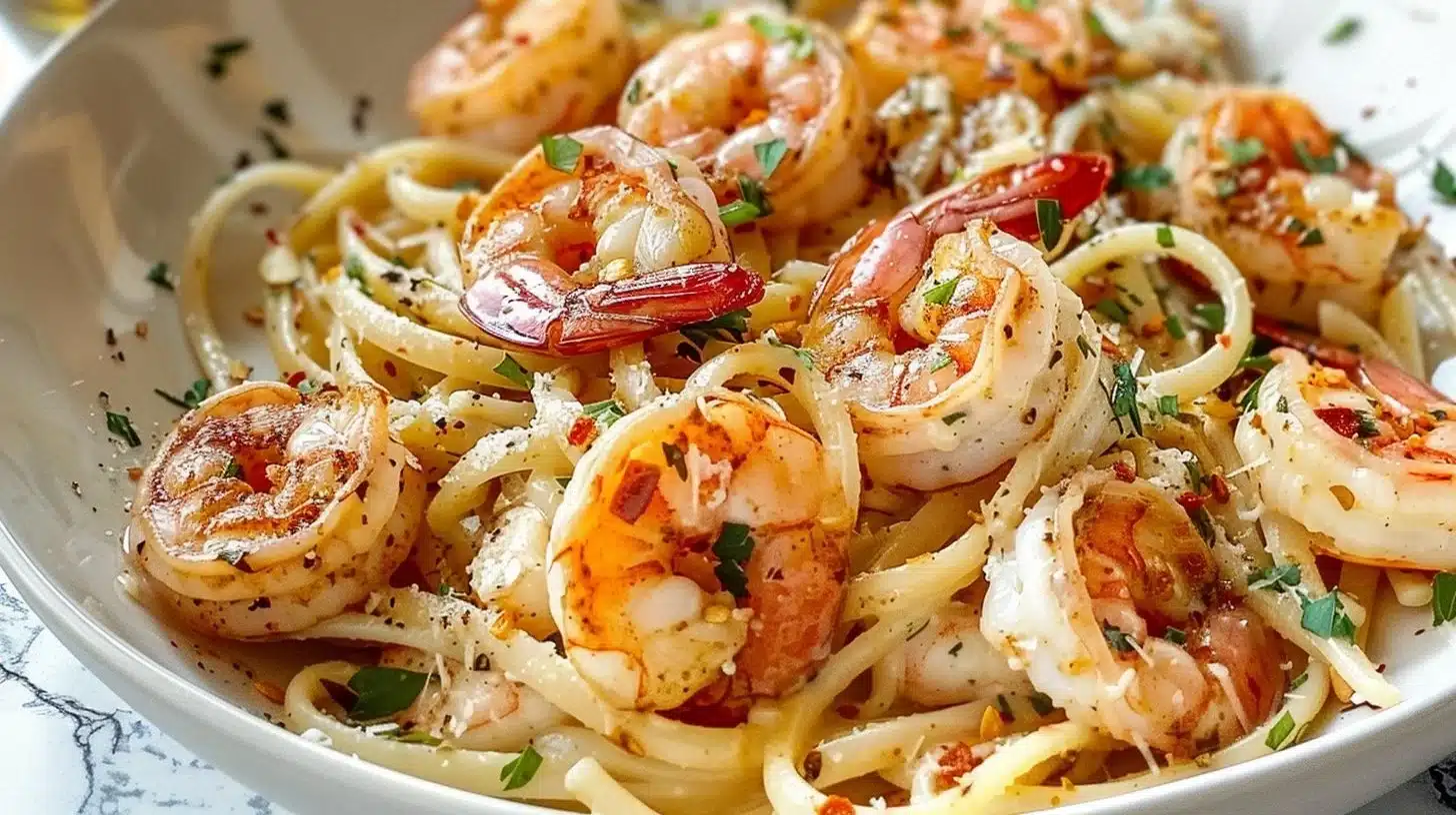 Delicious Cajun Shrimp Pasta with creamy sauce and spices