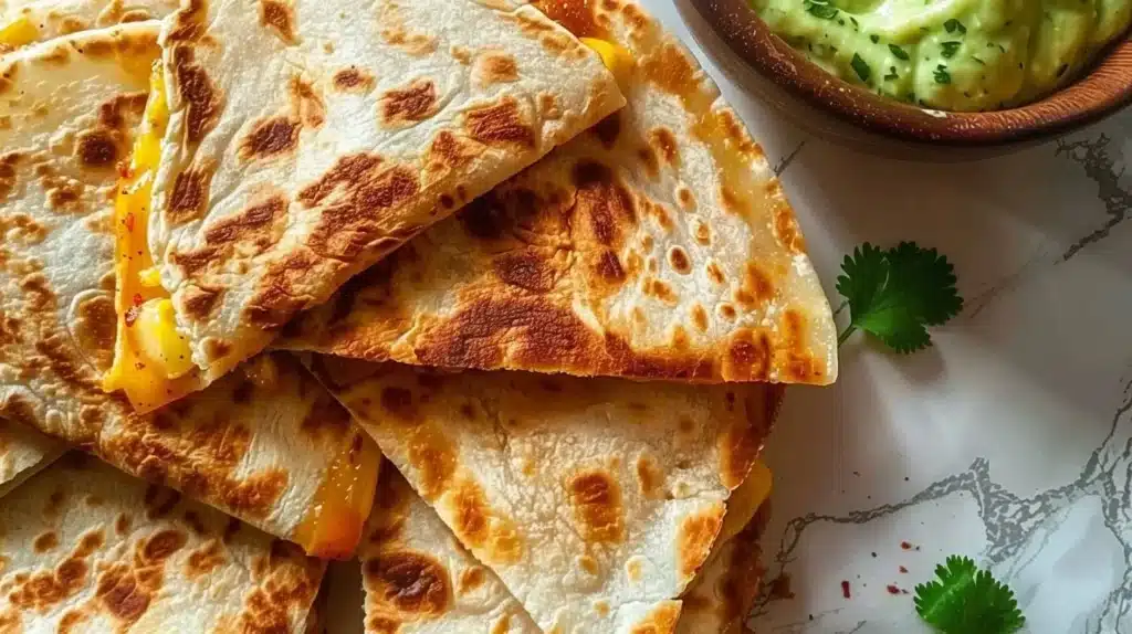 Delicious cheese quesadillas grilled to perfection with melted cheese and crispy tortilla