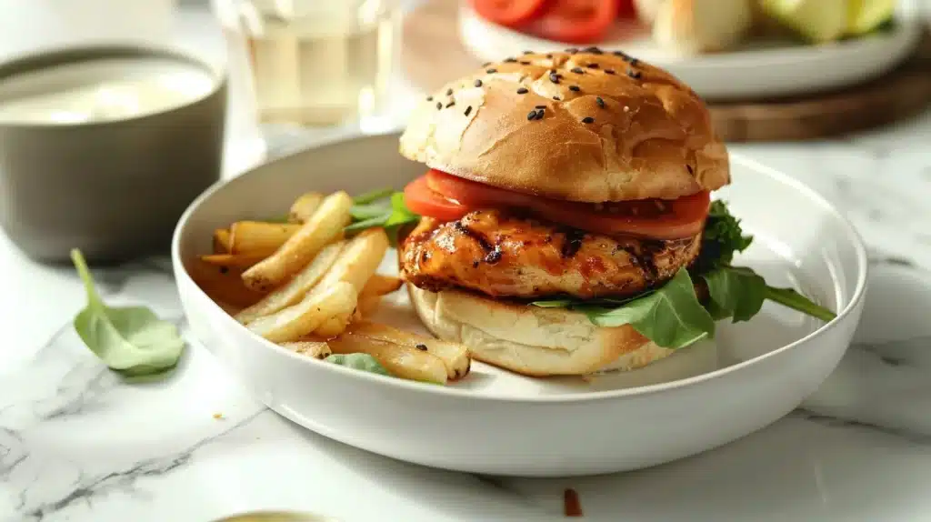 Delicious Chicken Garlic Sandwich with tender chicken and garlic spread