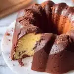 Chocolate Shell Pound Cake showcasing a rich chocolate glaze on a moist cake