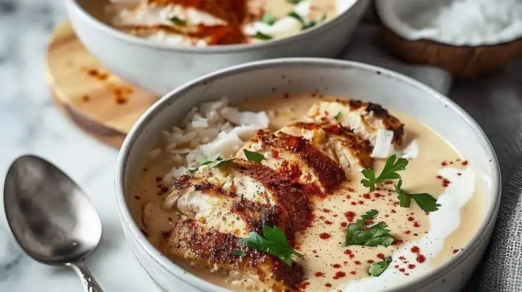 Delicious Coconut Milk Brazilian Spiced Comfort Food dish with vibrant ingredients.