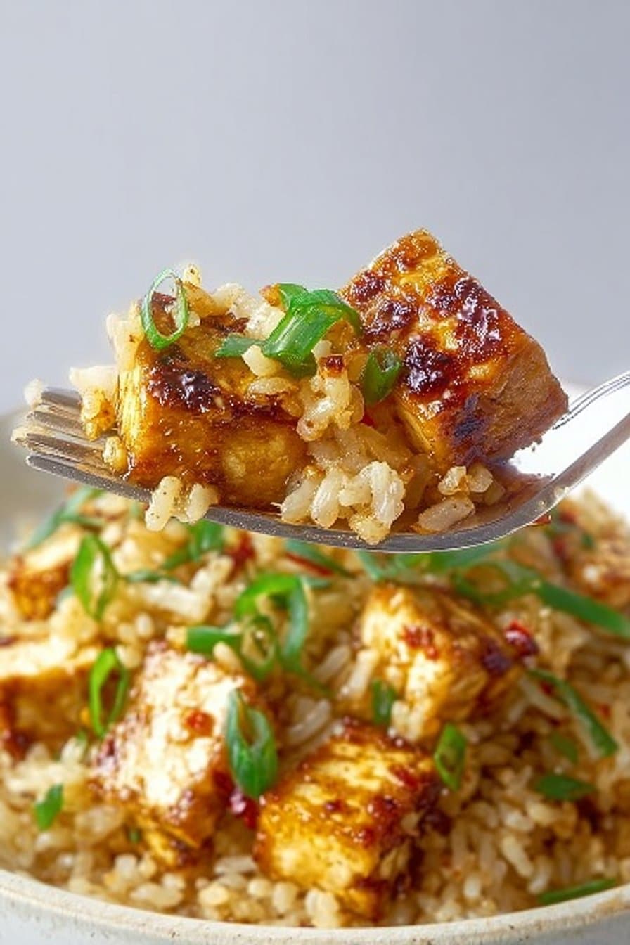 Spicy Garlic Tofu Fried Rice
