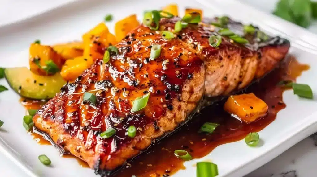 Delicious Mango Teriyaki Salmon highlighting sweet and savory flavors