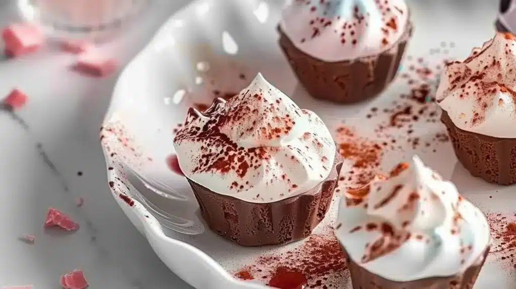 Assorted mini square desserts on a decorative platter