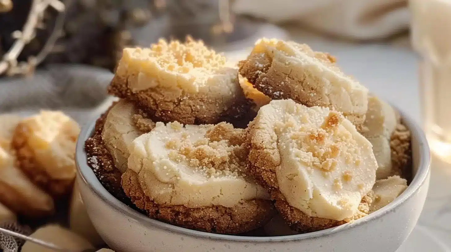 Delicious New York cream cheese cookies on a baking tray