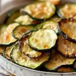 Oven baked zucchini chips, a healthy and crunchy snack option