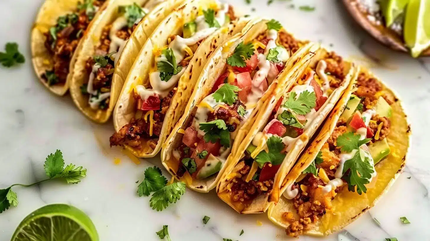 Delicious oven tacos baked to perfection, ready to serve and enjoy.