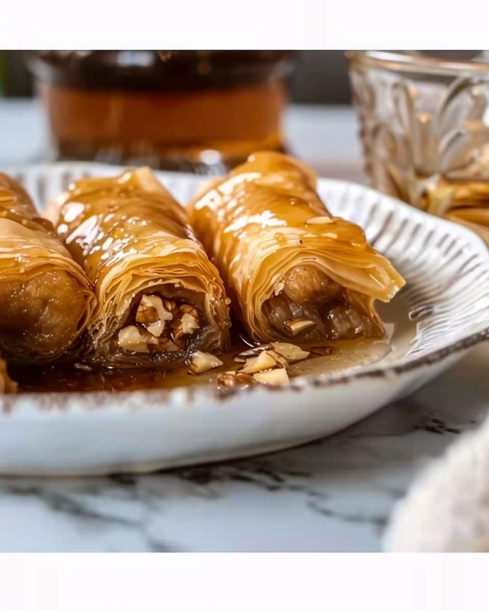 Honey Walnut Baklava Rolls