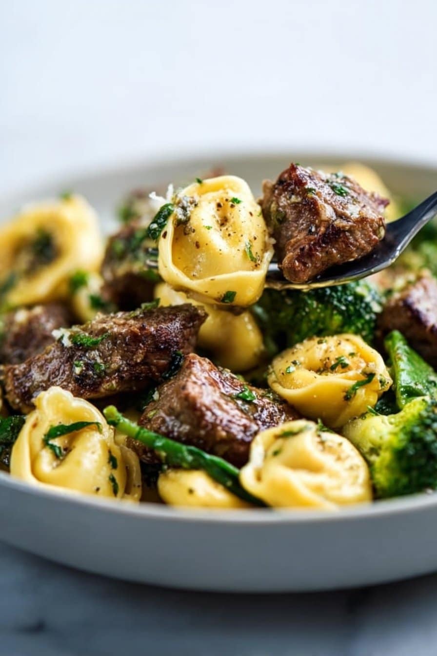 Garlic Butter Steak Bites with Tortellini – Easy Family Pasta Dinner