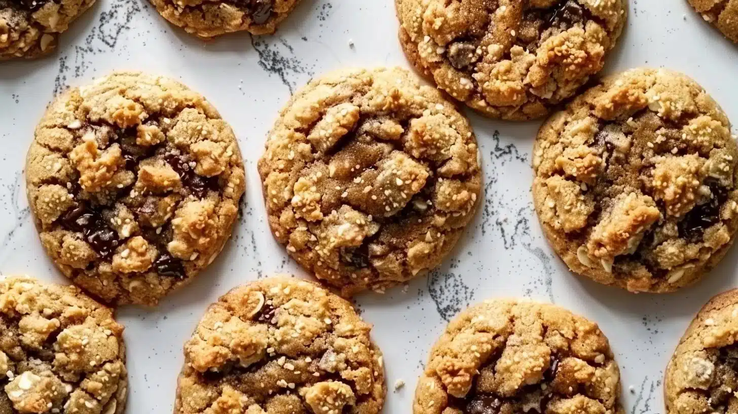 Delicious Reese Peanut Butter Crumble Cookies on a plate, perfect for dessert.