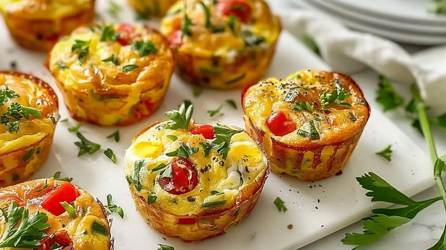 Savory egg muffins with vegetables for a healthy breakfast option