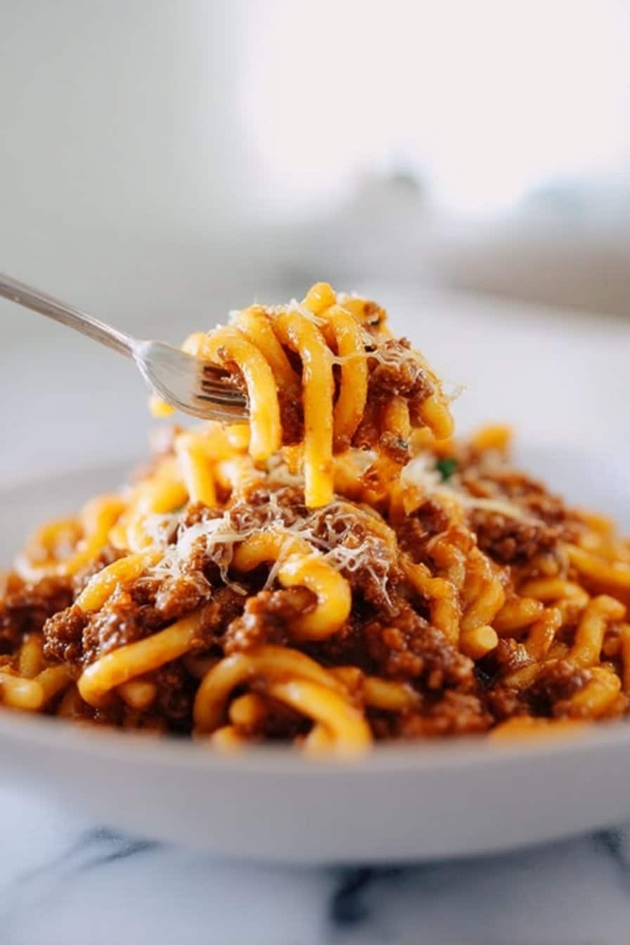 Cheesy Beef Pasta Skillet